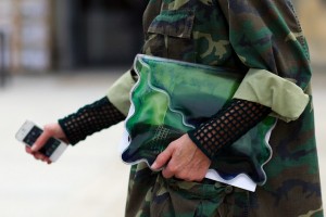 la modella mafia military spring 2012 paris street Christopher Kane clutch via vogue