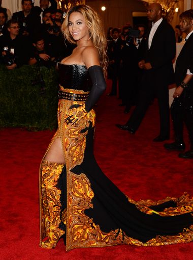 Beyonce makes a show-stopping entrance at the Met Gala in an intricately patterned Givenchy